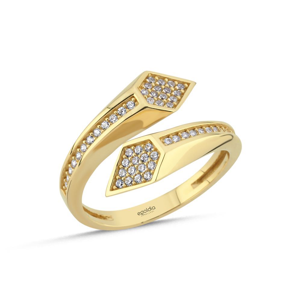 Yılan Tasarım Taşlı Yüzük