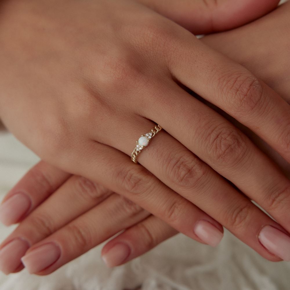 Gurmet Sedef Taşlı Yüzük