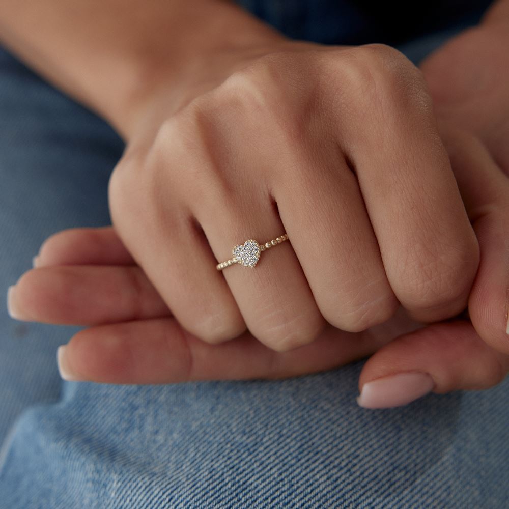 Kalp Taşlı Yüzük