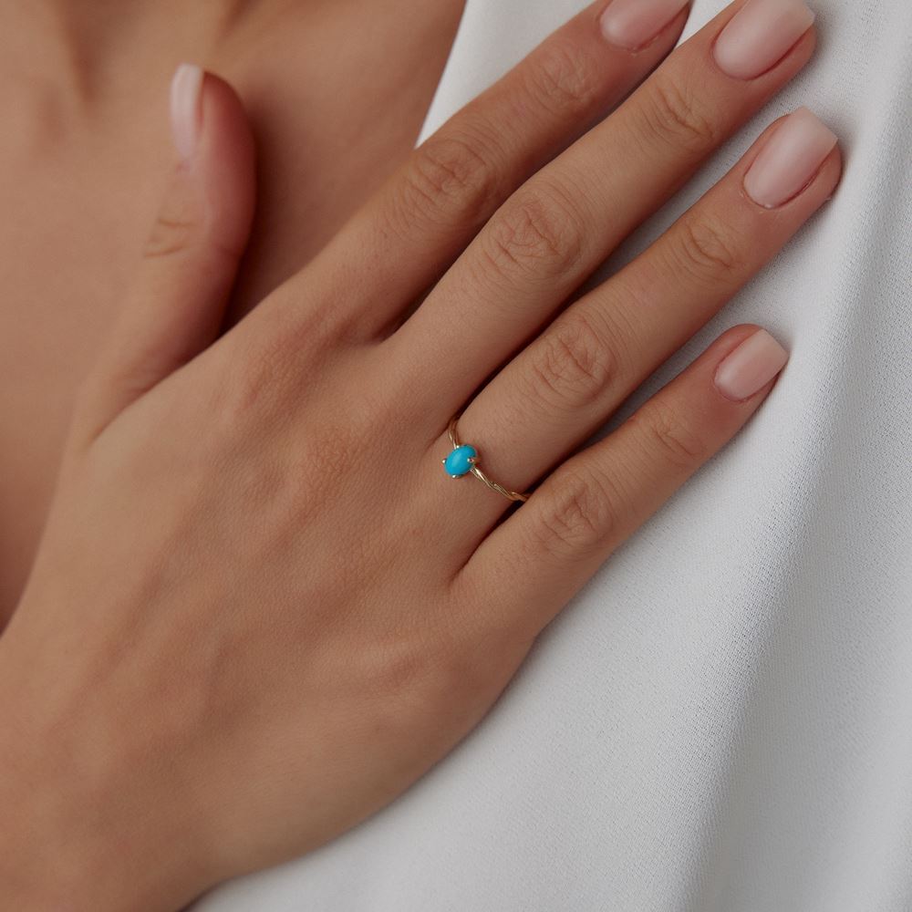 Firuze Taşlı Burgu Tasarım Yüzük