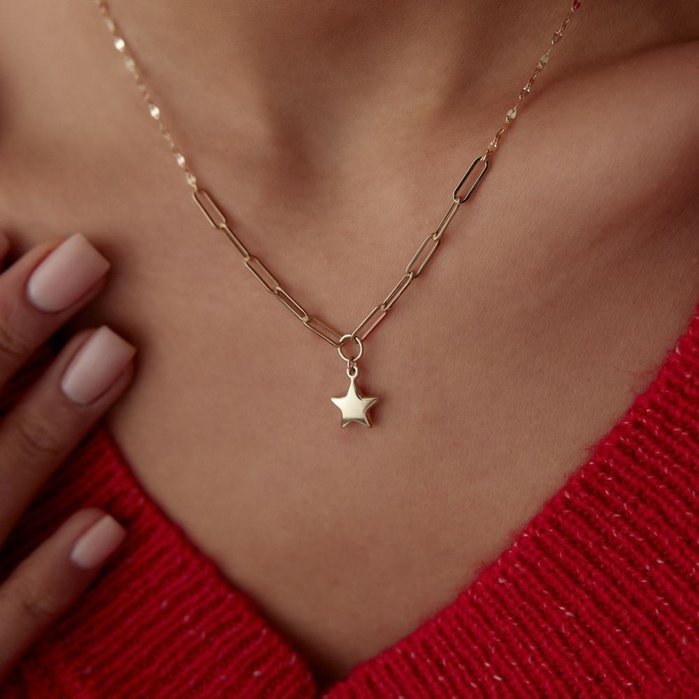 Kalp Ataç Pullu Kolye