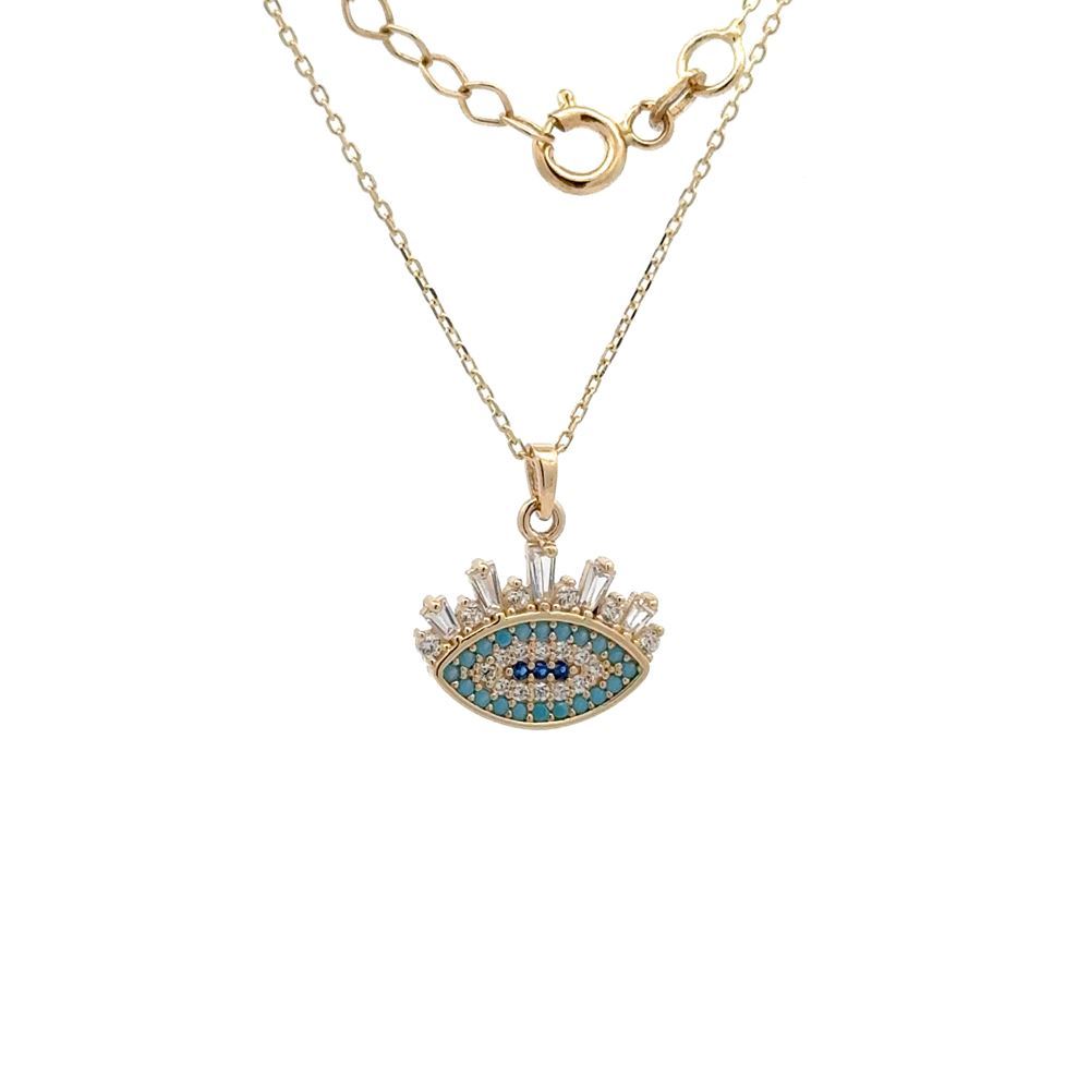 Renkli Parçalı Taşlı Göz Kolye