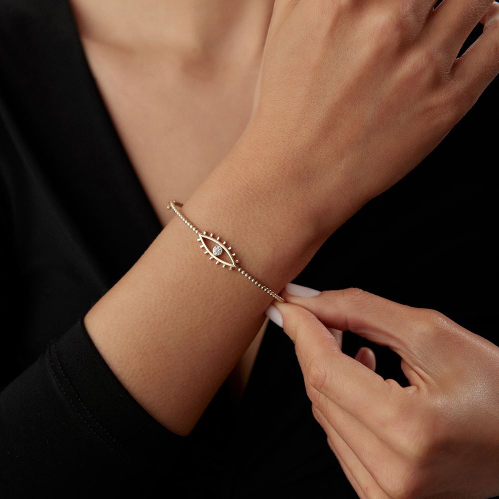 Göz Tasarım Taşlı Kelepçe