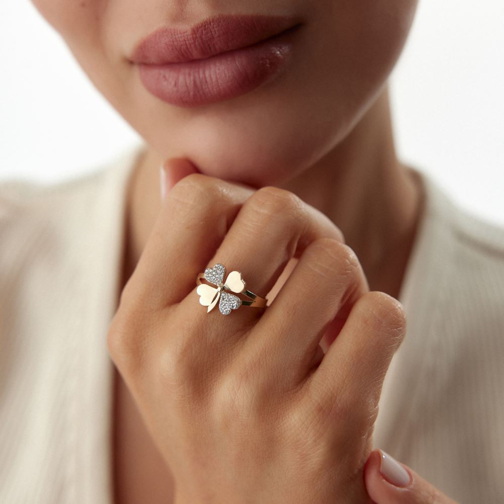 Yonca Taşlı Yüzük