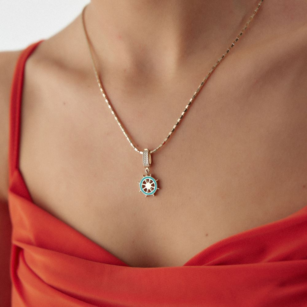 Dümen Turkuaz Mineli Charm Kolye Ucu