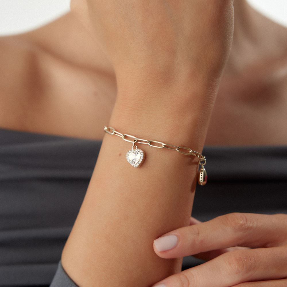 Taşlı Kalpli Bileklik