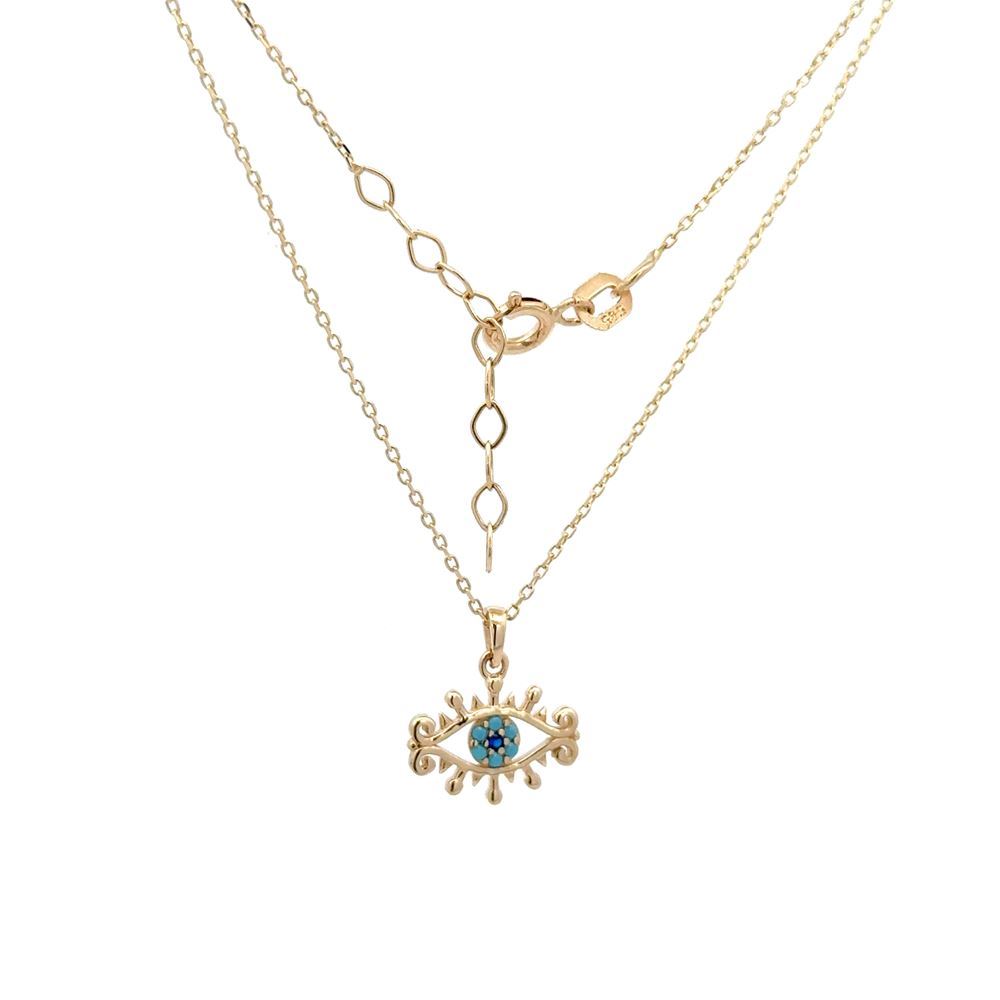 Göz Turkuaz Mineli Kolye