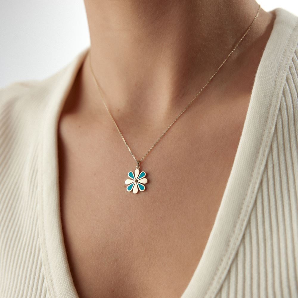 Papatyalı Mineli Kolye