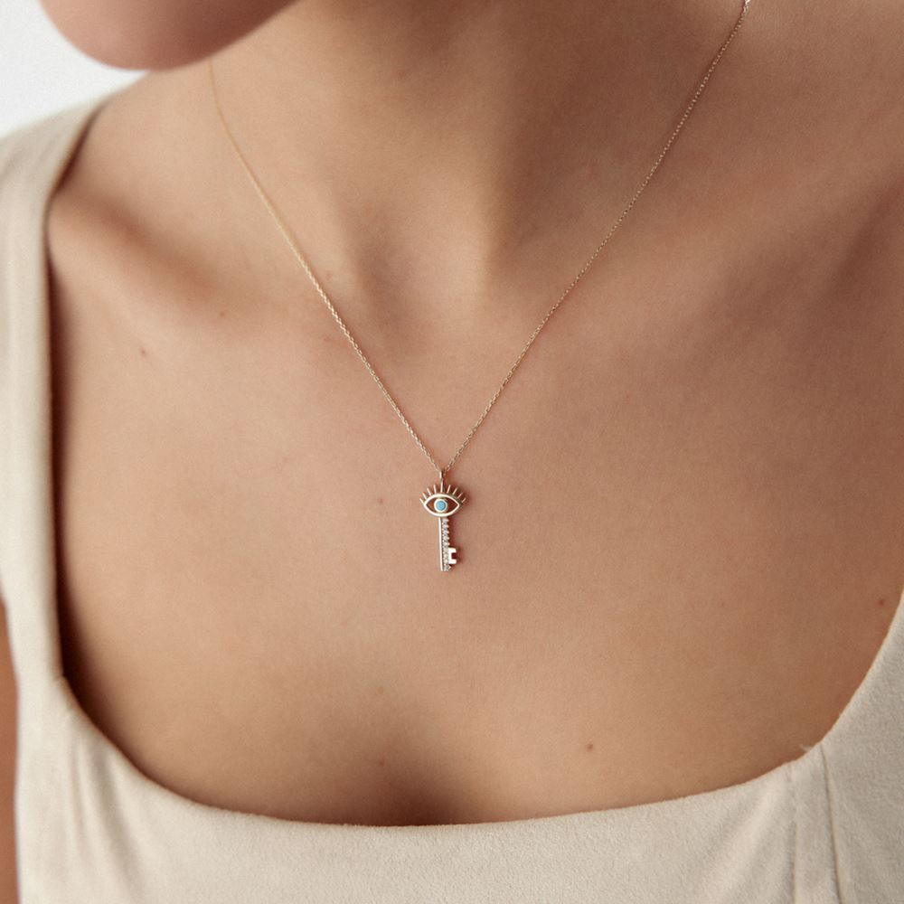 Göz Tasarımlı Anahtar Kolye