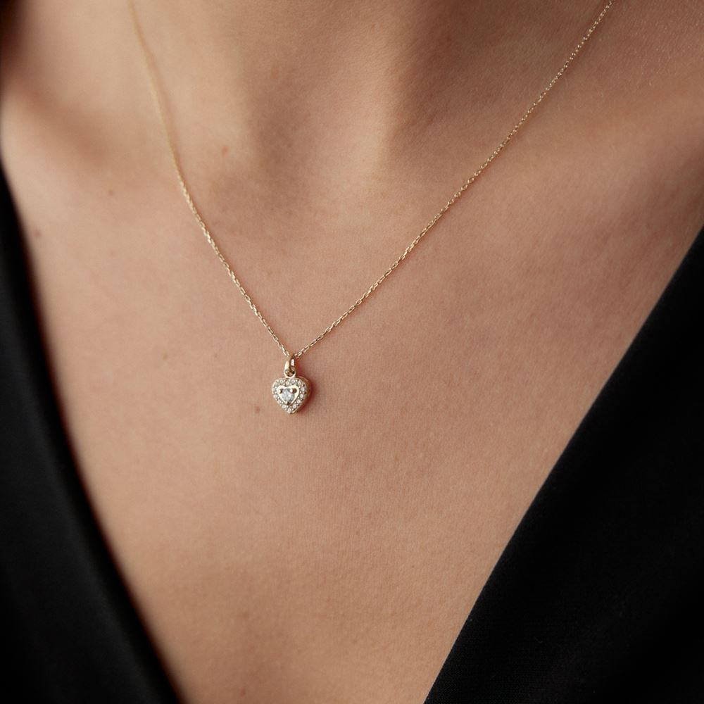 Tektaş Kalp Tasarımlı Kolye