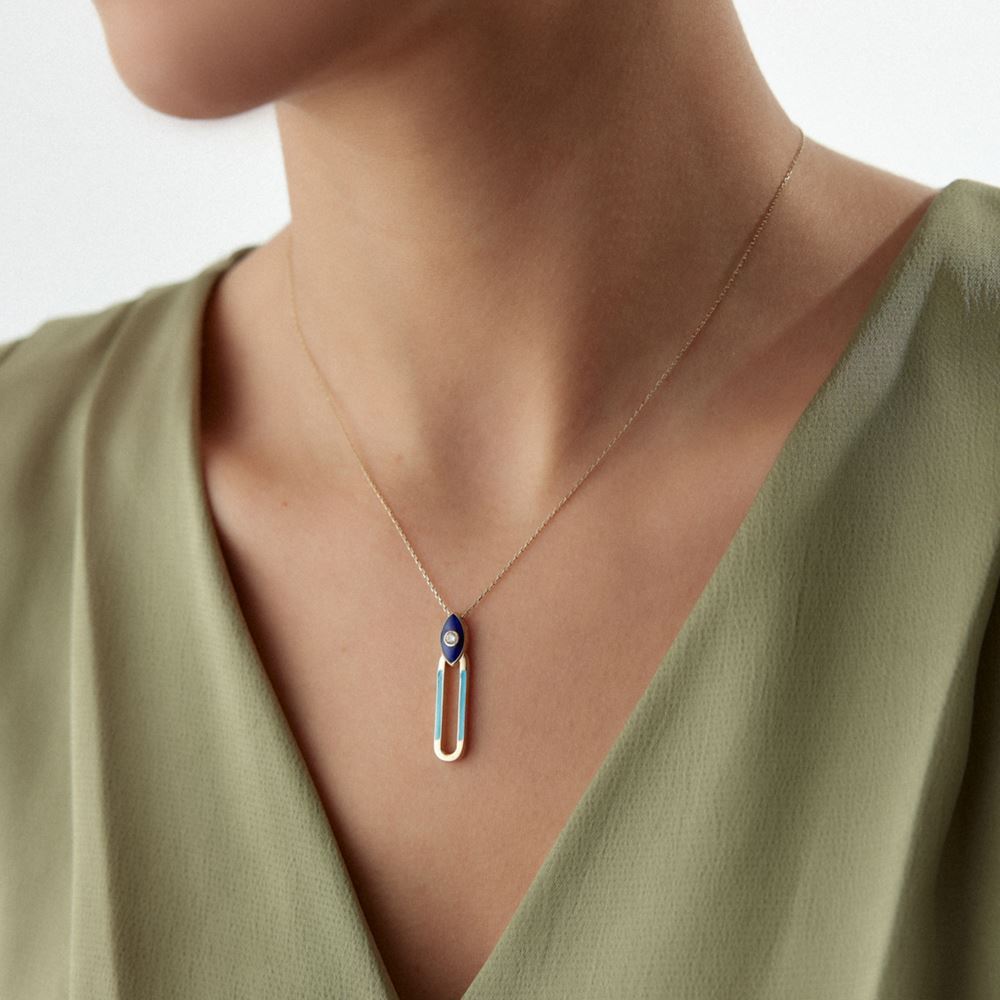 Mineli Göz Taşlı Kolye