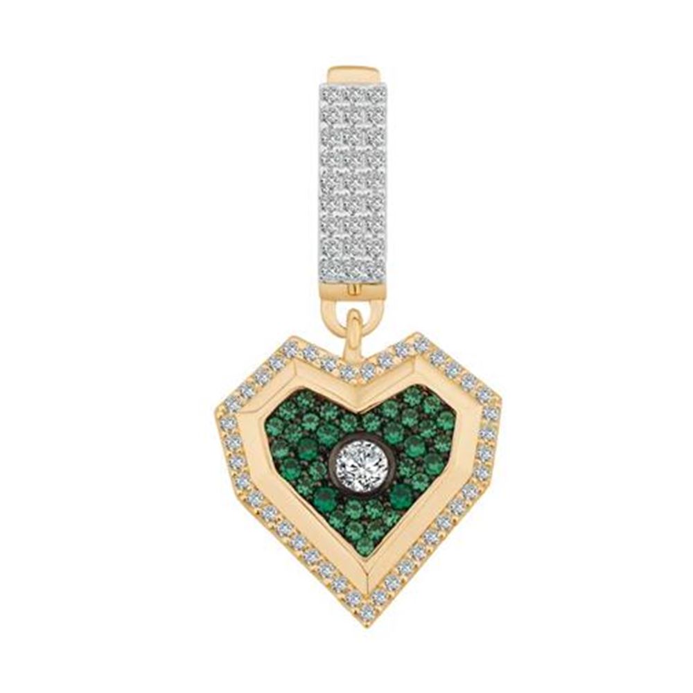 Renkli Taşlı Kalp 9Mm Bileklik Charm