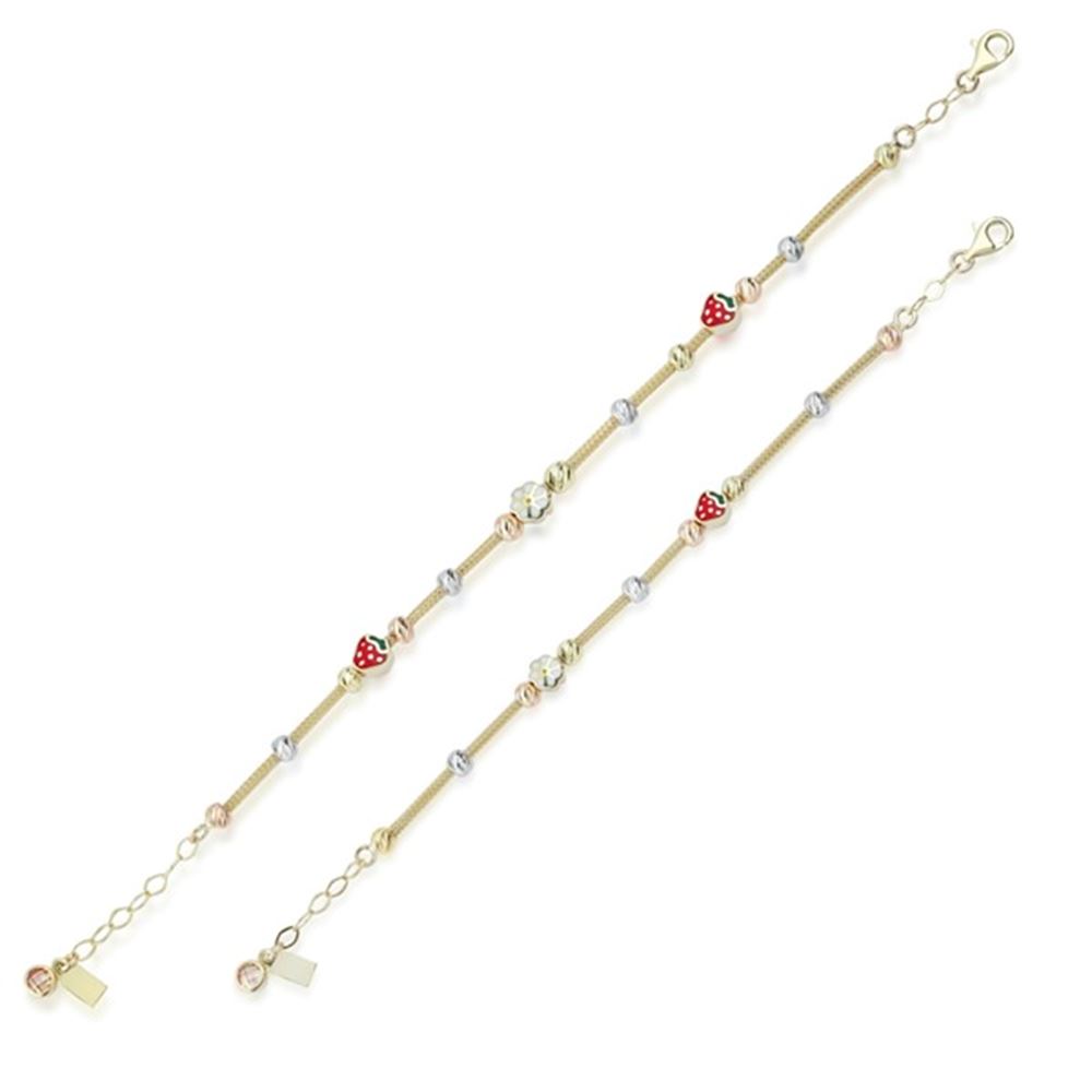 Anne Çocuk Mineli İkili Set Altın Bileklik