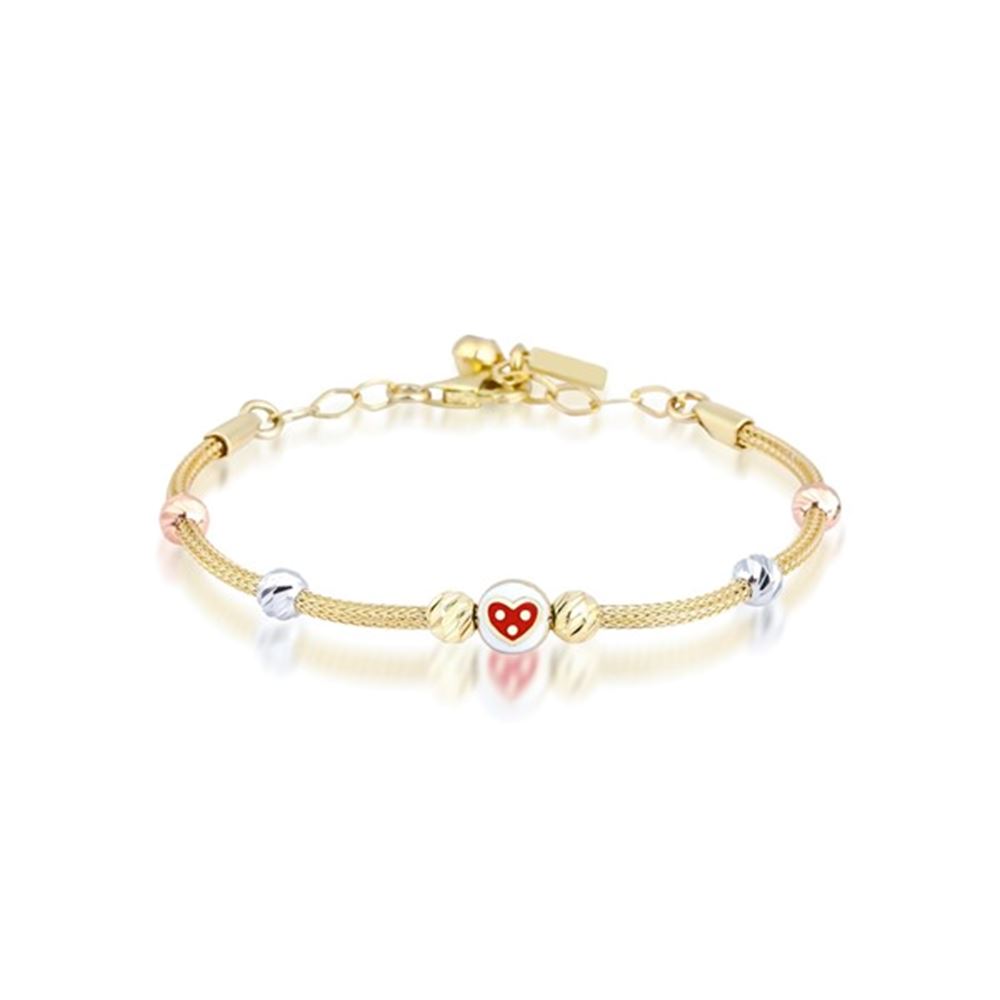 Anne Çocuk Çilek İkili Set Altın Bileklik