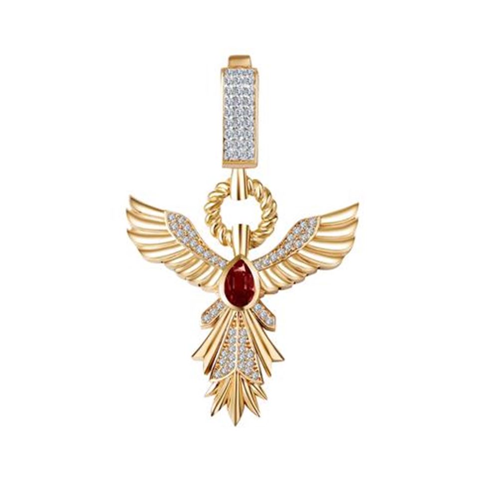 Zümrüt Taşlı Anka Kuşu Charm