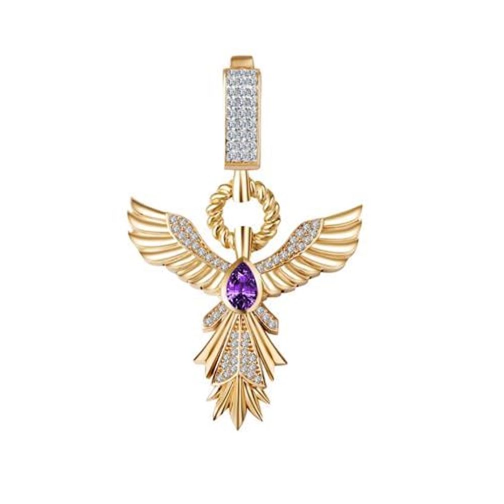 Zümrüt Taşlı Anka Kuşu Charm