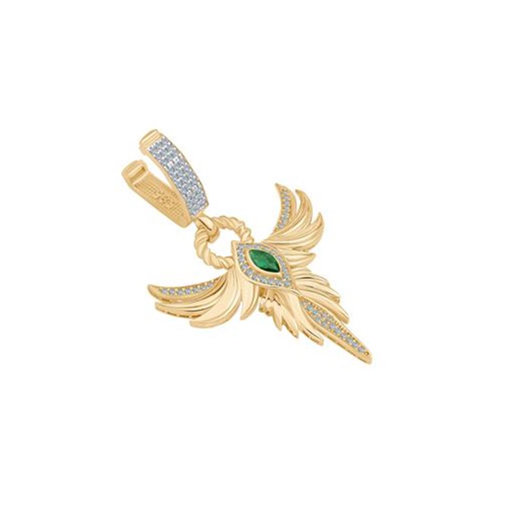 Anka Kuşu Zümrüt Taşlı Charm