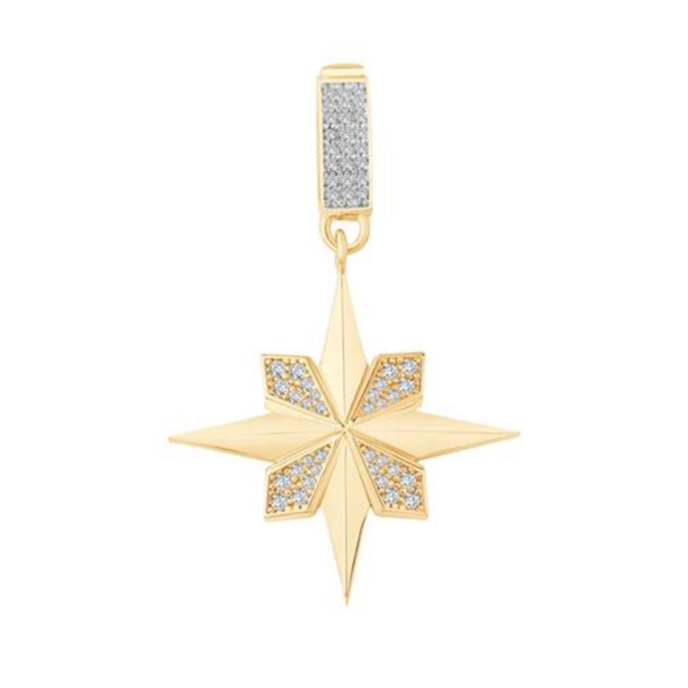 Beyaz Taşlı Rüzgar Gülü Charm