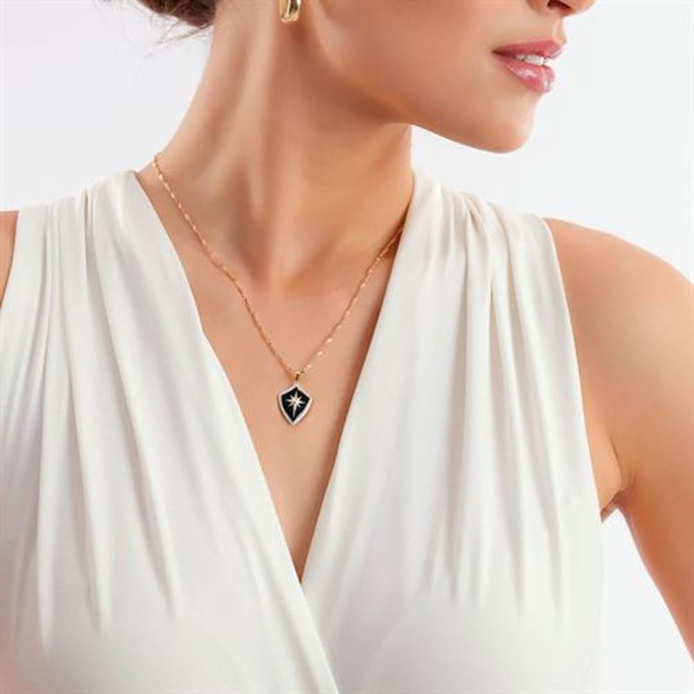 Kuzey Yıldızı Kalkan Altın Kolye