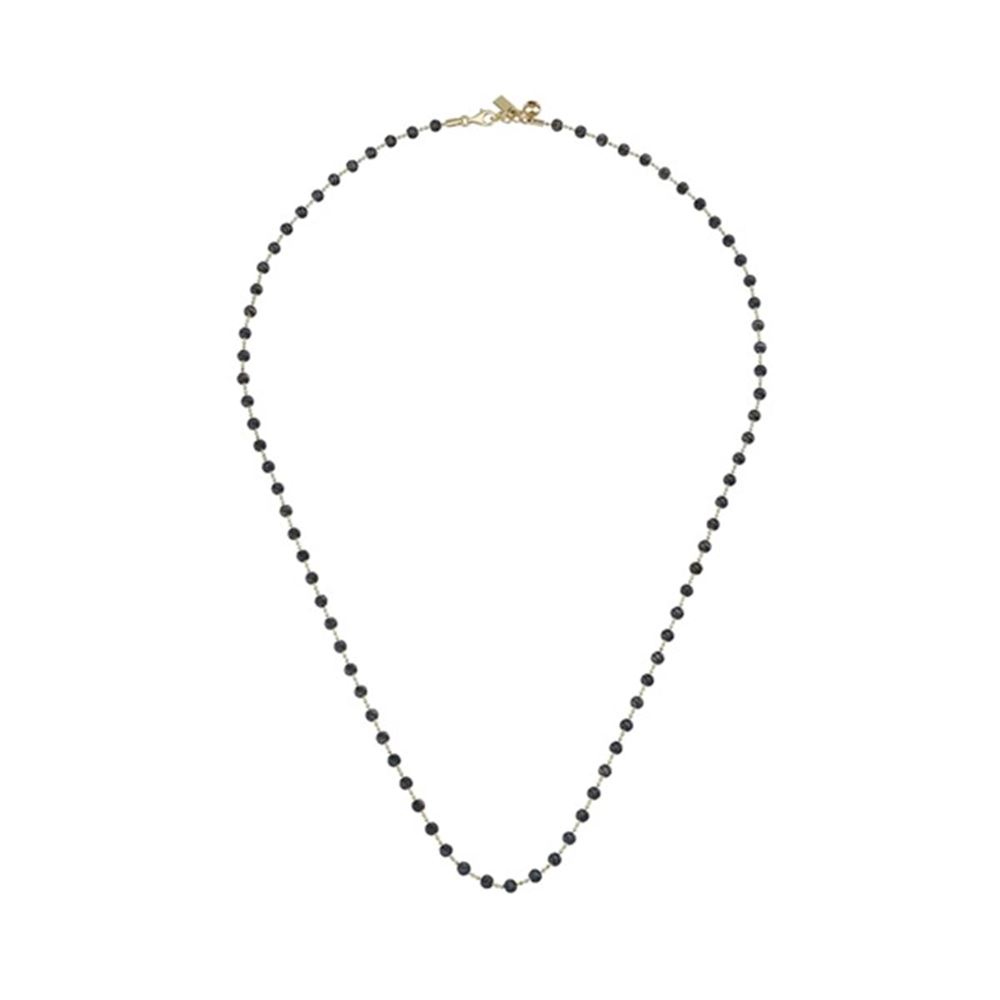 Siyah Top Top Altın Kolye