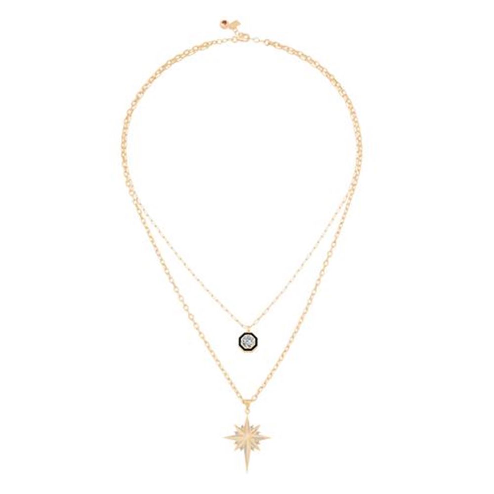 Çift Zincir Kuzey Yıldızı Kolye