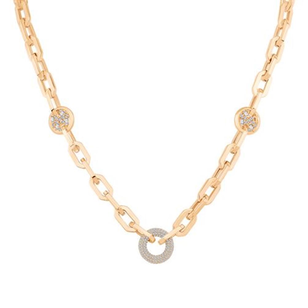 Taşlı Halka Detaylı Geometrik Kolye