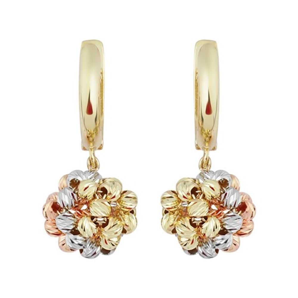 Altın Örme Top Küpe