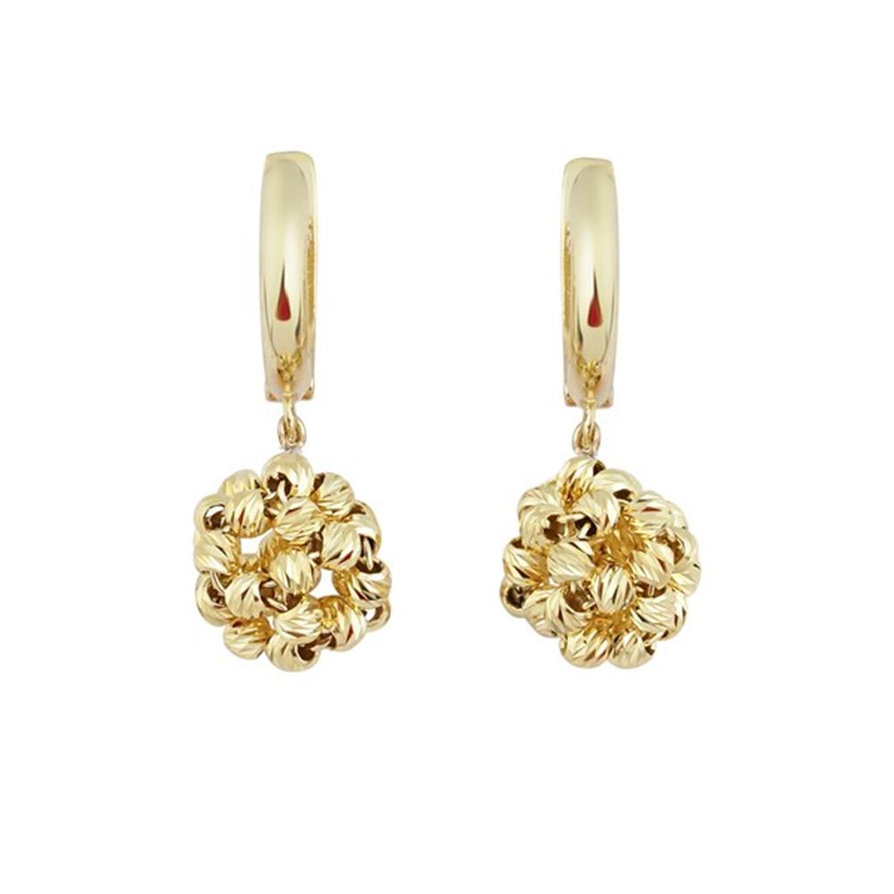 Altın Örme Top Küpe