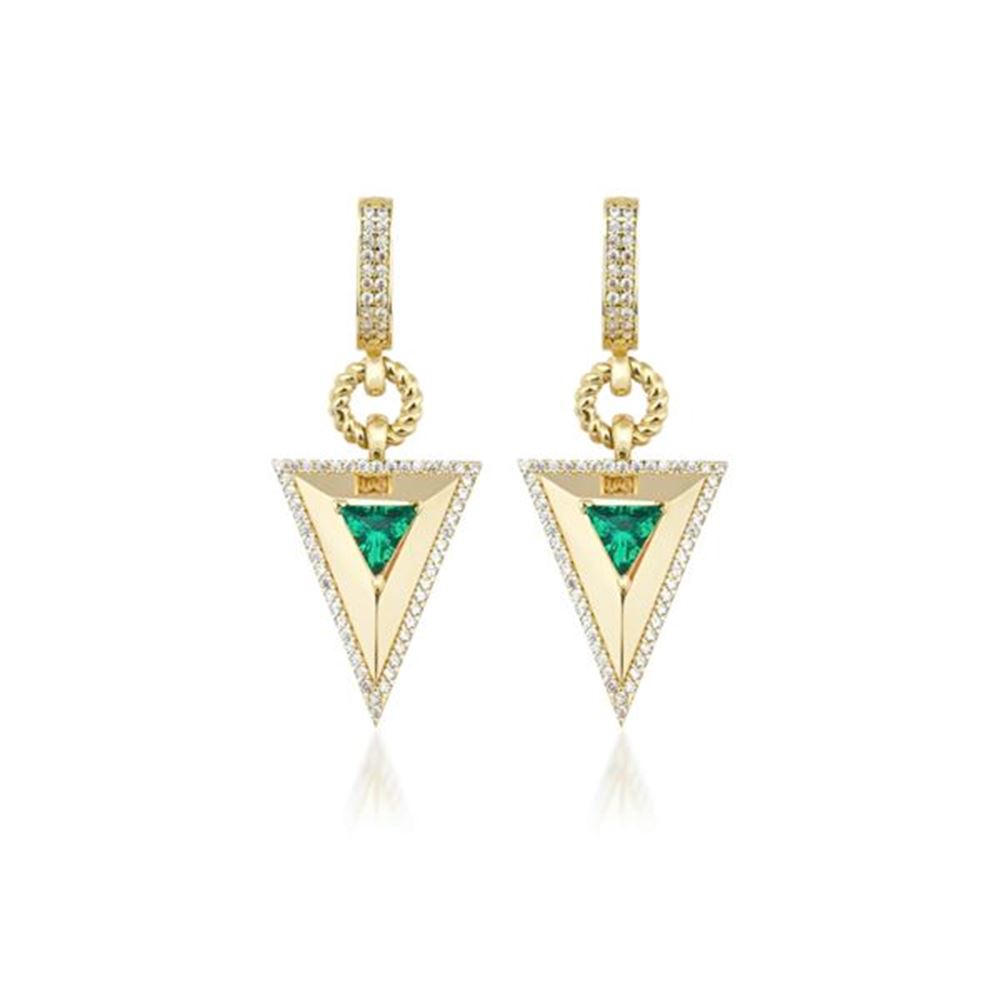 Safir Taşlı Pramit Küpe