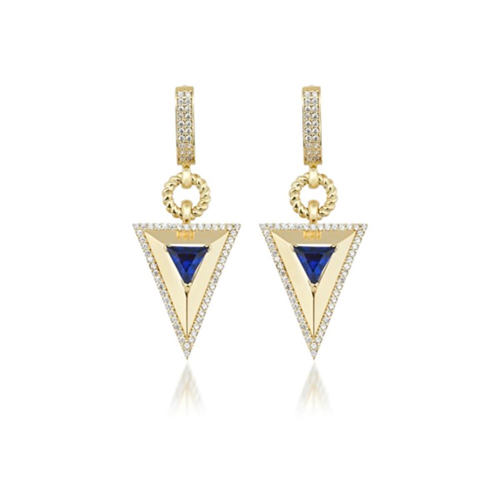 Safir Taşlı Pramit Küpe