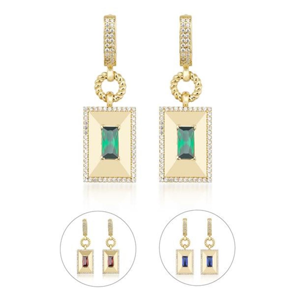 Zümrüt Taşlı Küpe