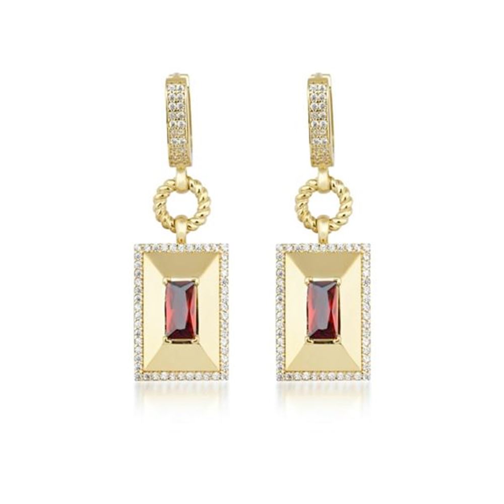 Zümrüt Taşlı Küpe