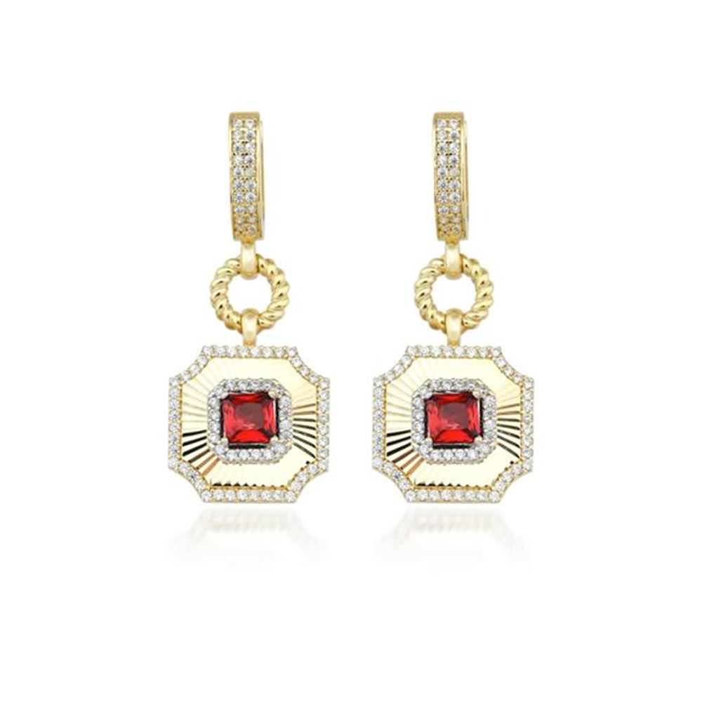 Kalemli Safir Taşlı Küpe