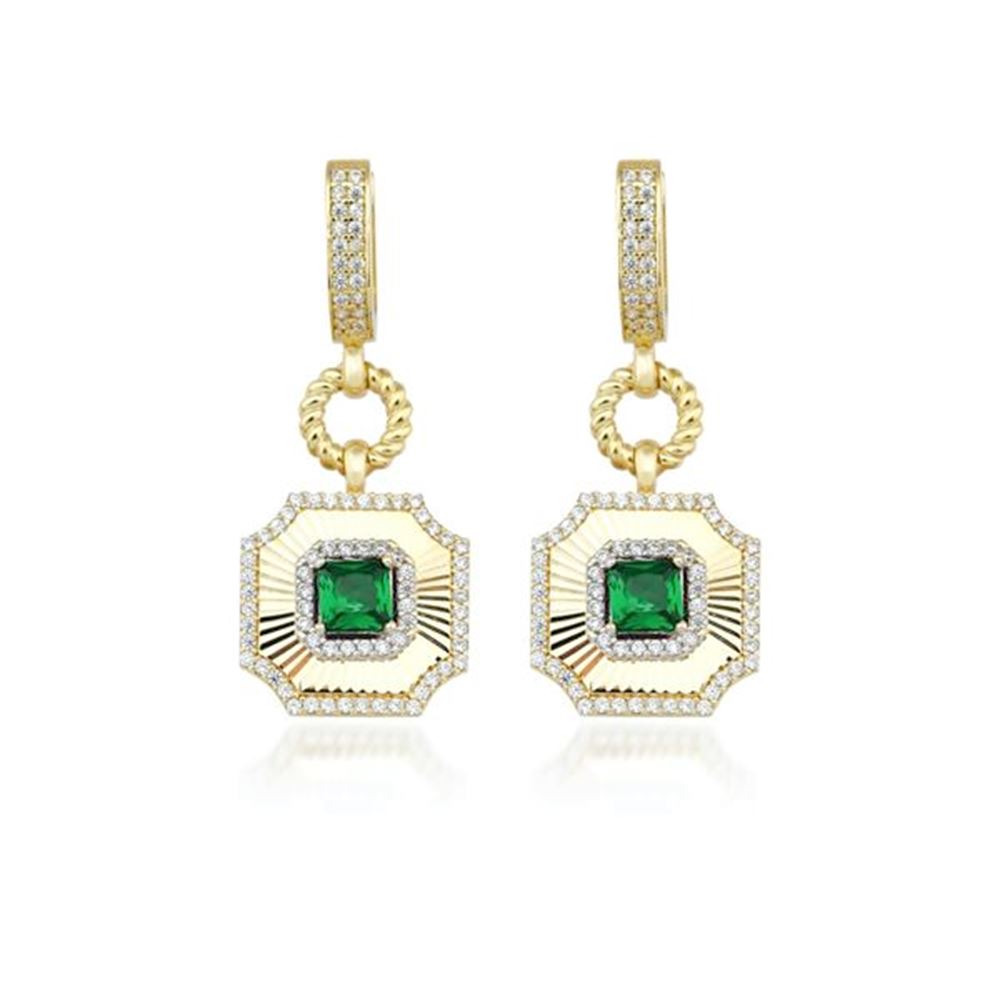 Kalemli Safir Taşlı Küpe