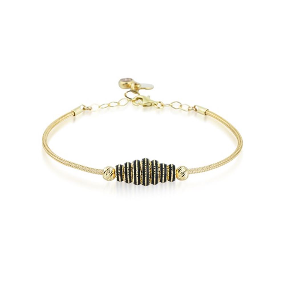 Altın Siyah Mineli Bileklik