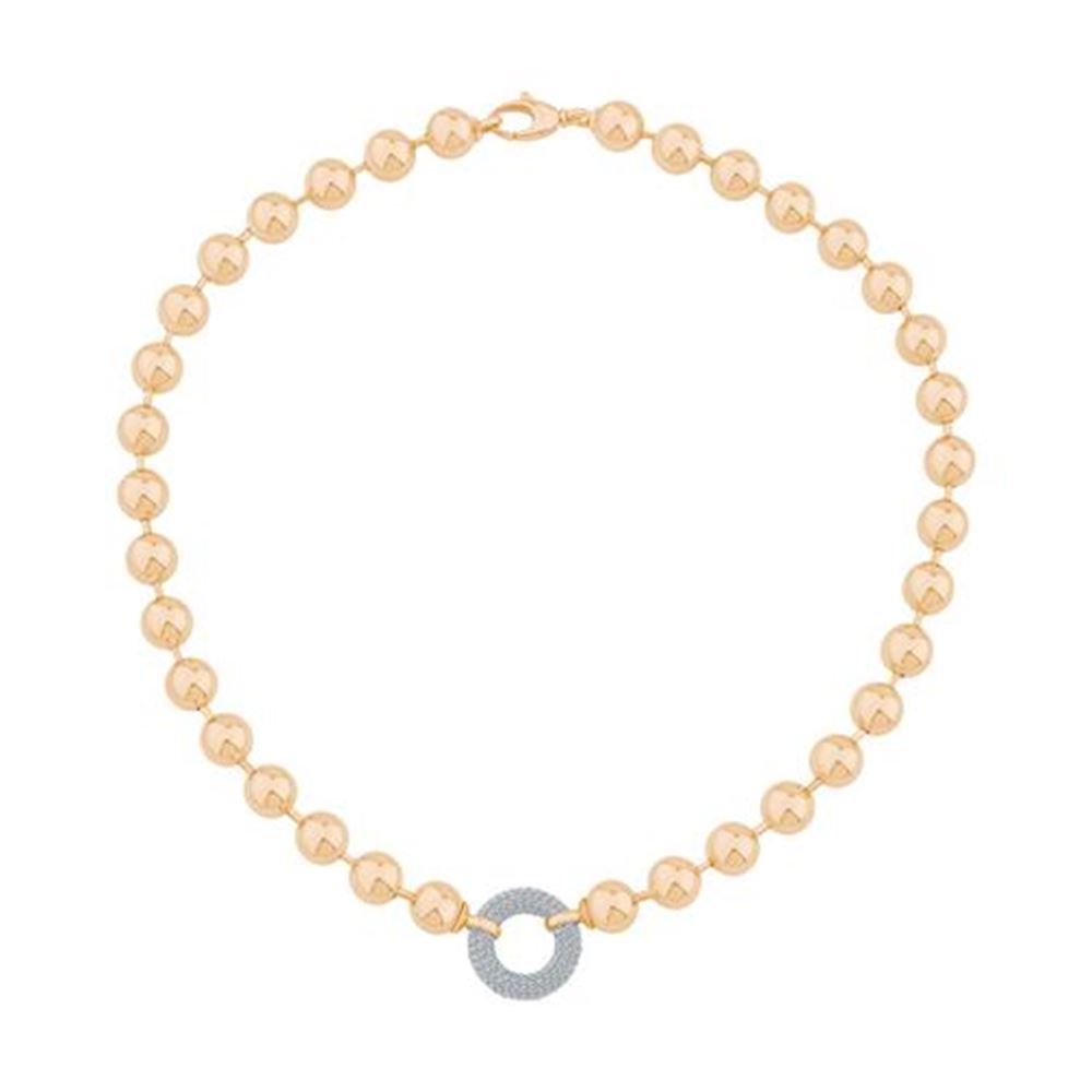 Taşlı Halka Top Top Zincir Kolye