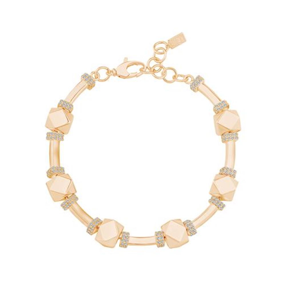 Geometrik Taşlı Altın Set