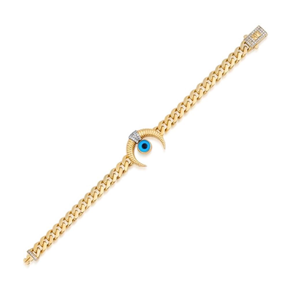 İtalyan Tasarım Yeşil Taşlı Altın Bileklik