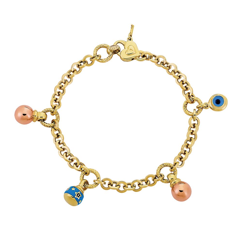 Altın Mineli-Göz Boncuklu Bileklik