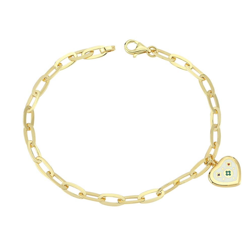 Altın Kalp Mineli Bileklik