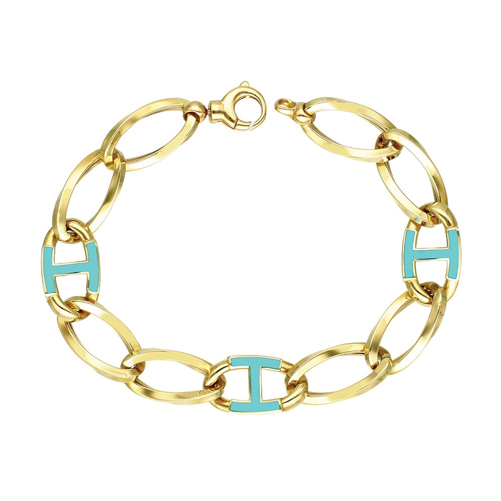 Altın Turkuaz Mineli Bileklik