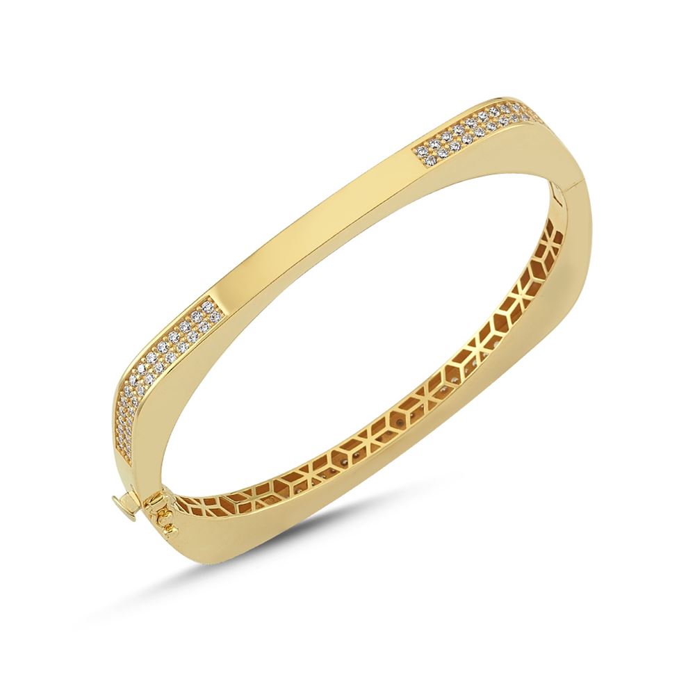 Altın Taşlı Kelepçe Bilezik