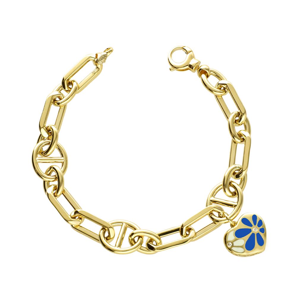 Kırmızı-Siyah Mineli Kalpli Eterna Bileklik