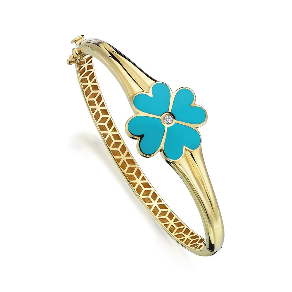 Altın Turkuaz Mineli Bilezik