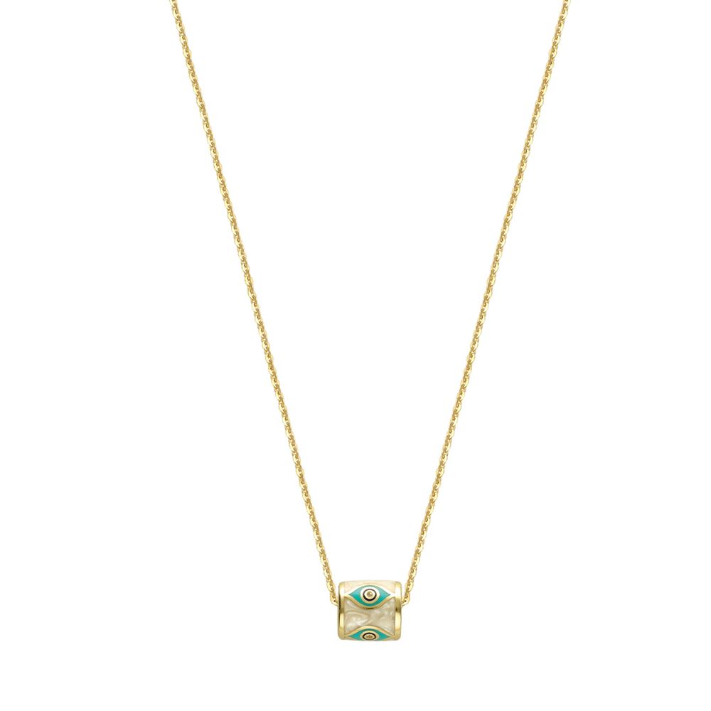 Fortuna Sarı Altın Sedef Mineli Kolye