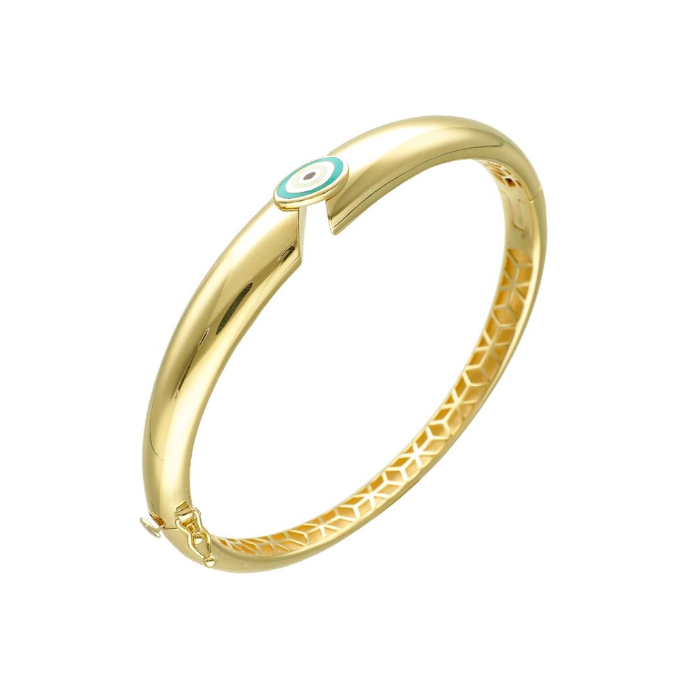 Fortuna Sarı Altın Mineli Kelepçe Bilezik