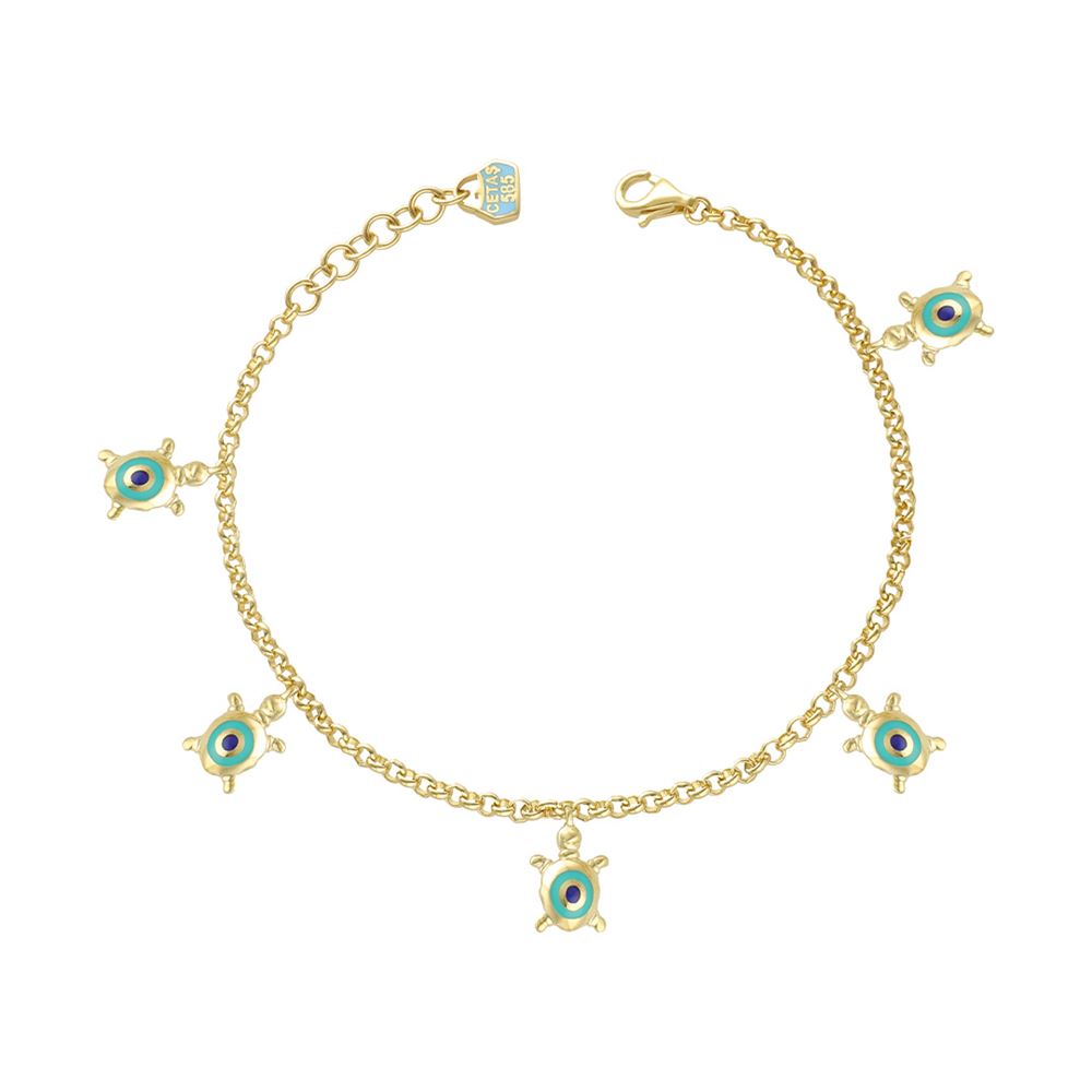 Sarı Altın Mineli Kaplımbağa Fortuna Bileklik