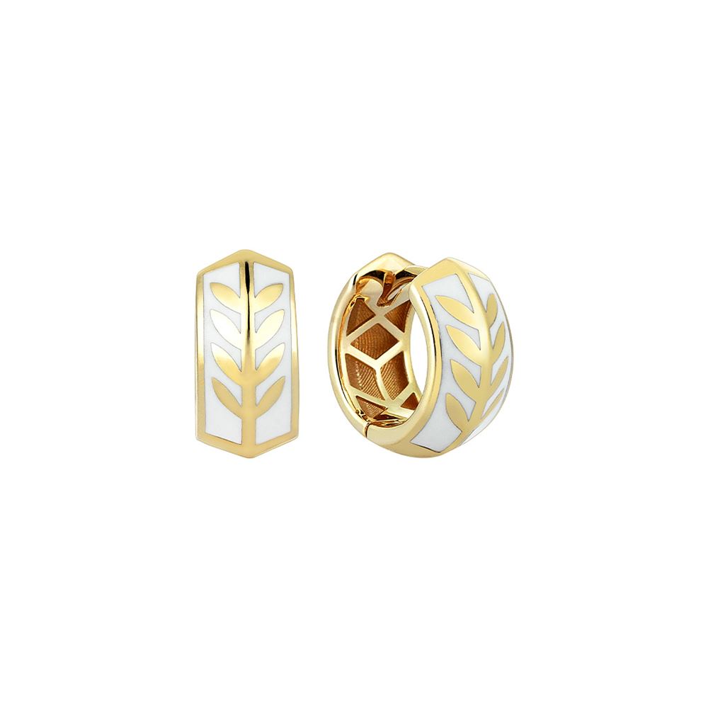 Olivia Beyaz Mineli Küpe