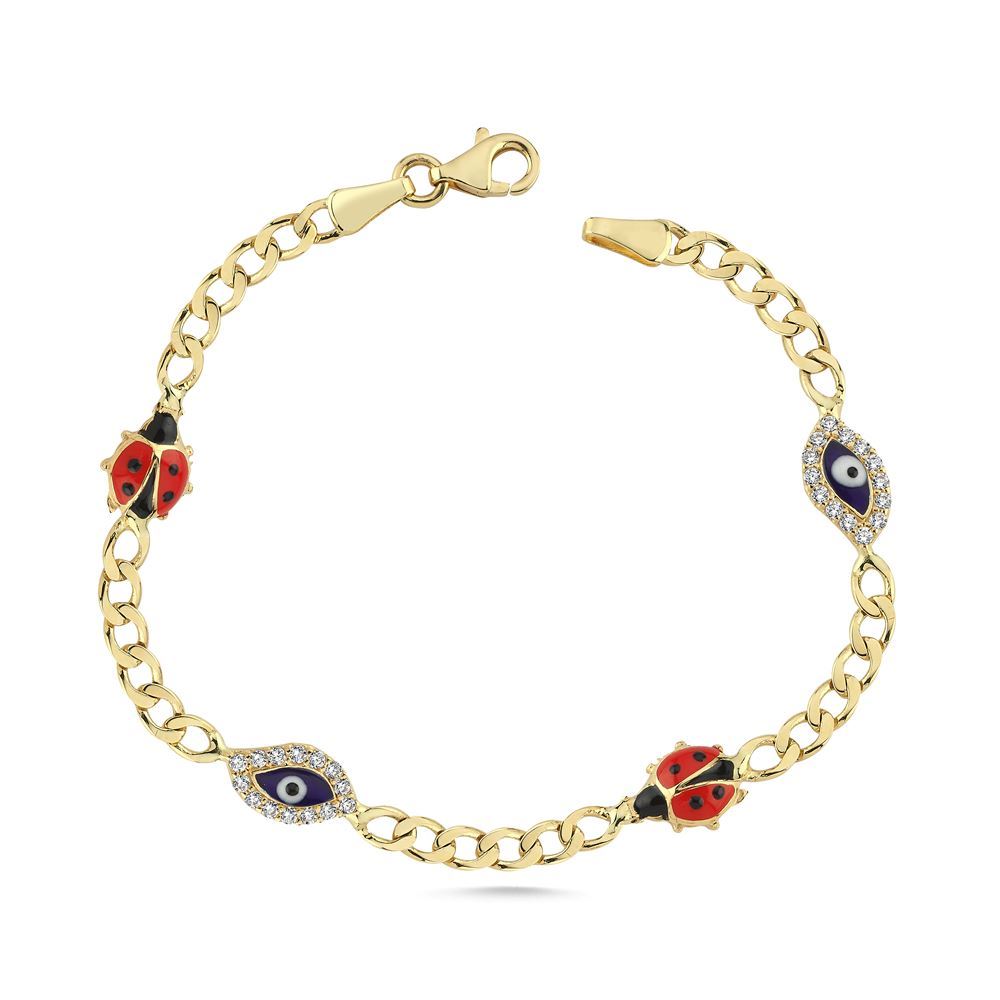 Nazar Boncuklu Uğur Böcekli Çocuk Bileklik