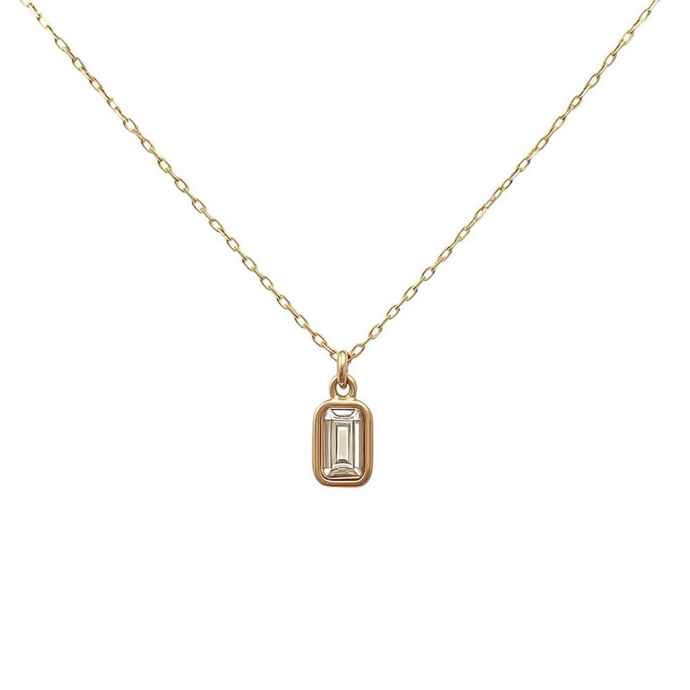 Baget Taşlı Minimal Kolye